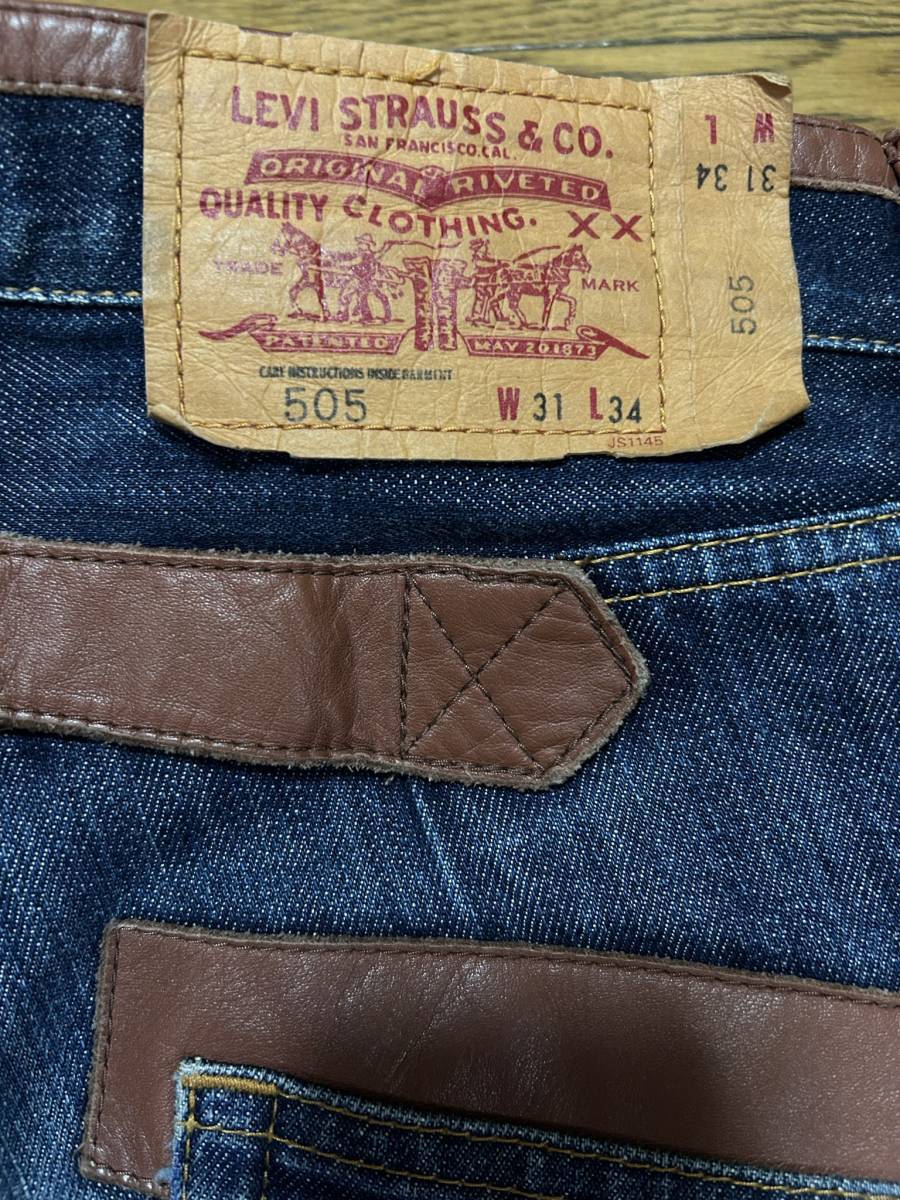 ※JUNYA WATANABE MAN COMME des GARCONS Levi's ジュンヤワタナベコムデギャルソンリーバイス WC-P202本革切替再構築デニム濃紺SS BJBB.AA_画像7