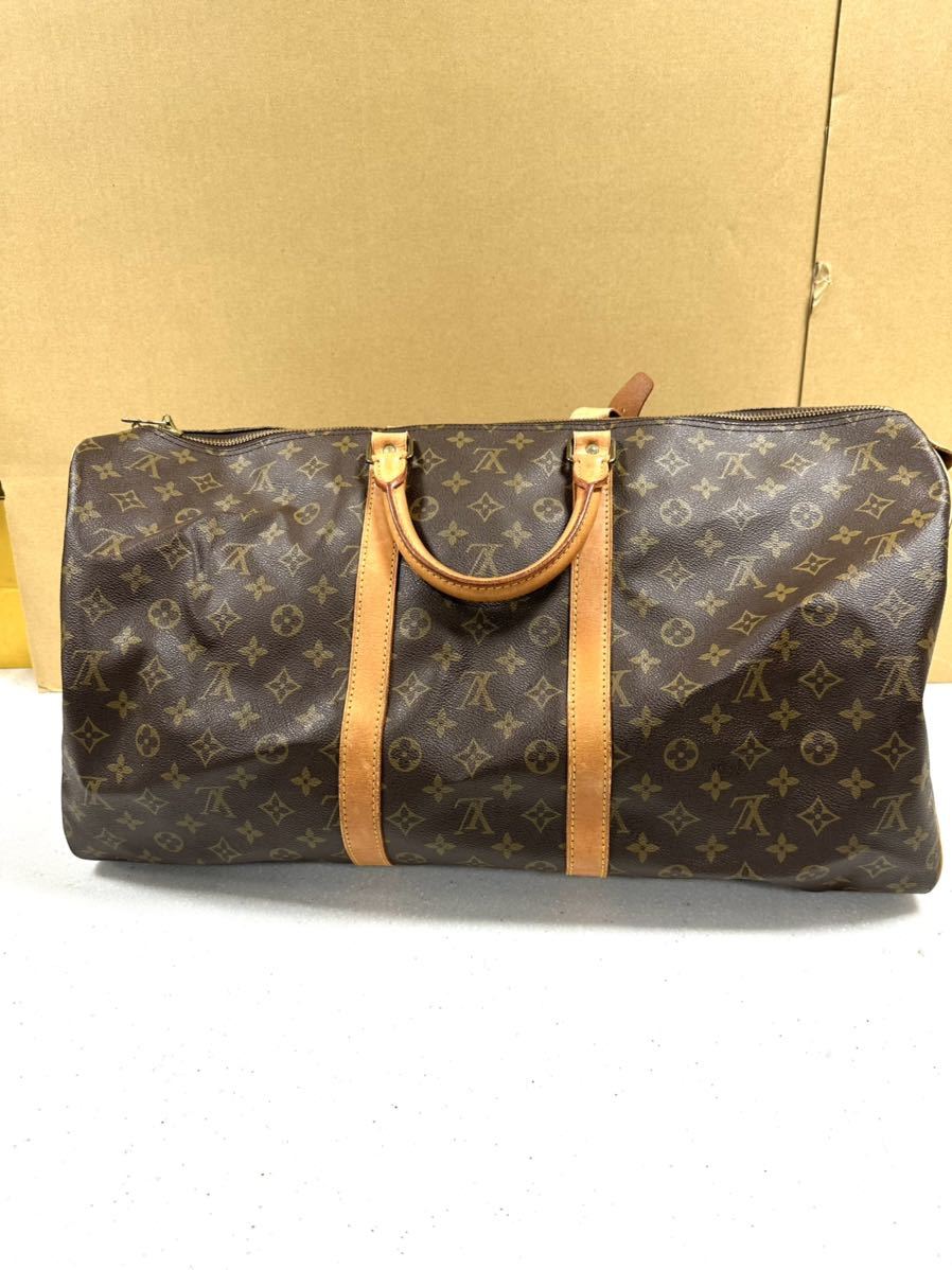 美品!LOUIS VUITTONキーポル・バンドリエール 55 M41414 モノグラム