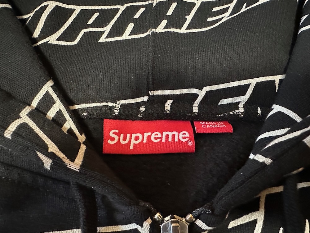 USED Sサイズ Supreme repeat zip up hooded sweatshirt シュプリーム