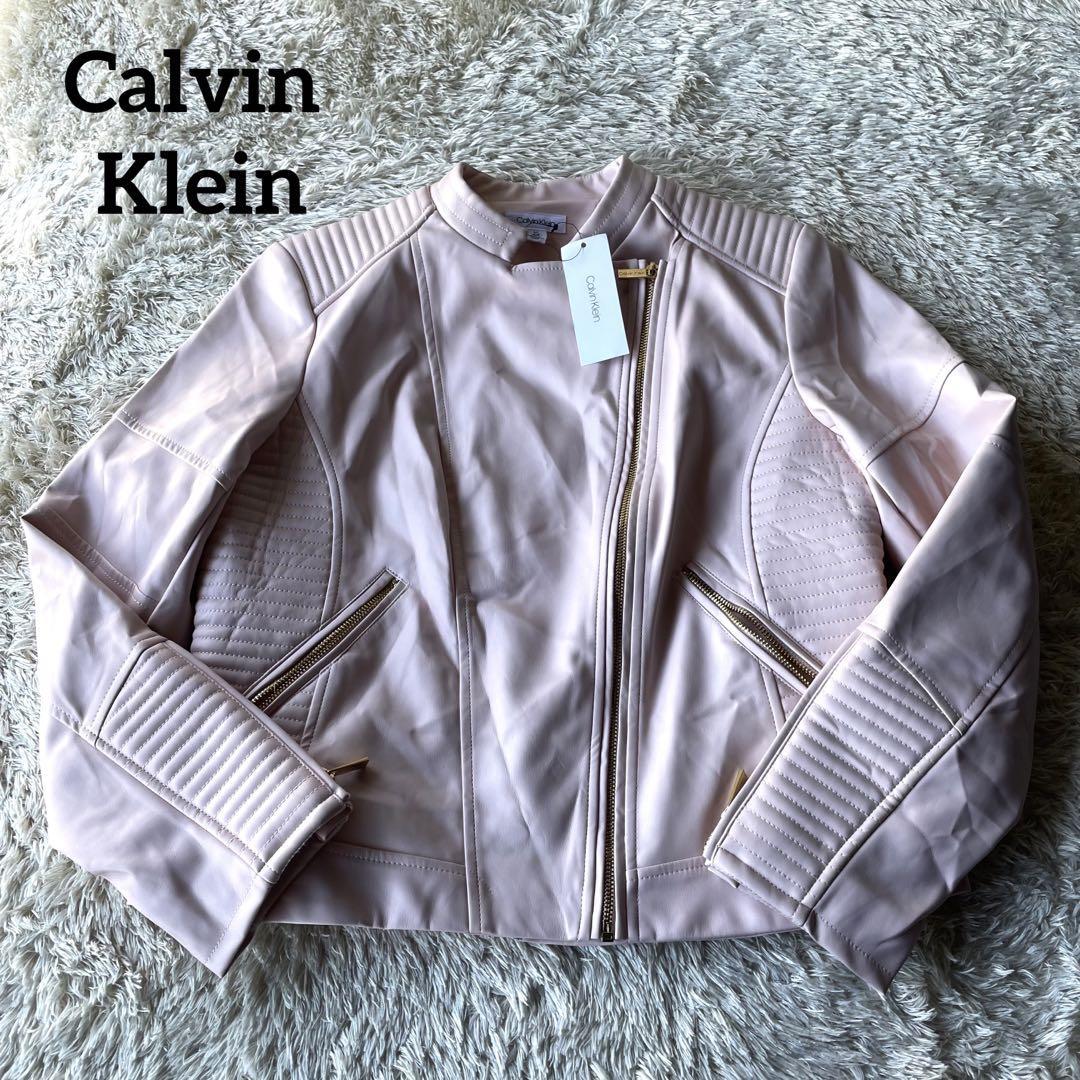 全国宅配無料 【未使用】Calvin Klein ライダース ロゴジップ フェイク