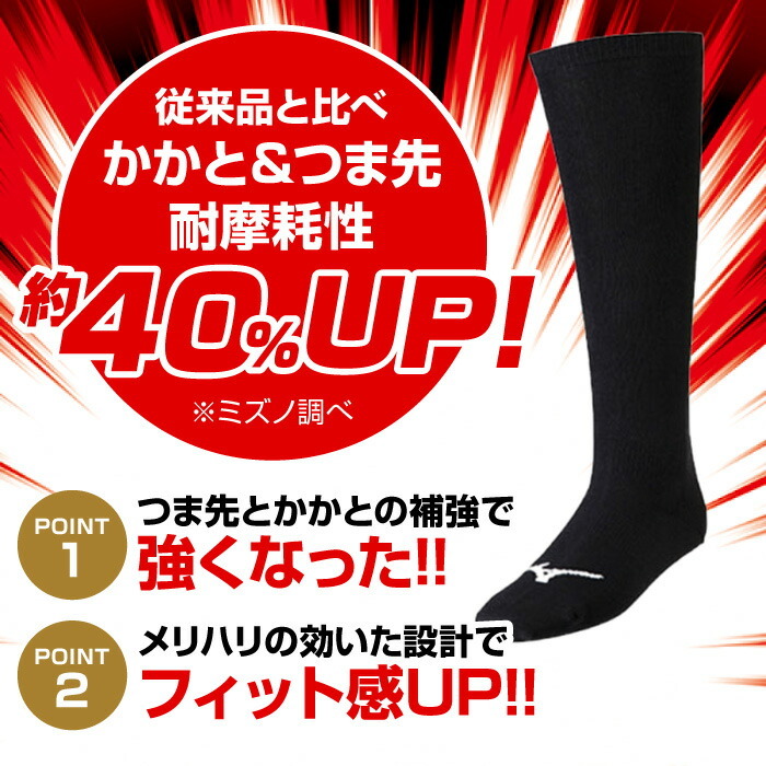 超ポイントアップ祭 MIZUNO ミズノ 靴下 ３足 アンダーストッキング 24cm～27cm 野球