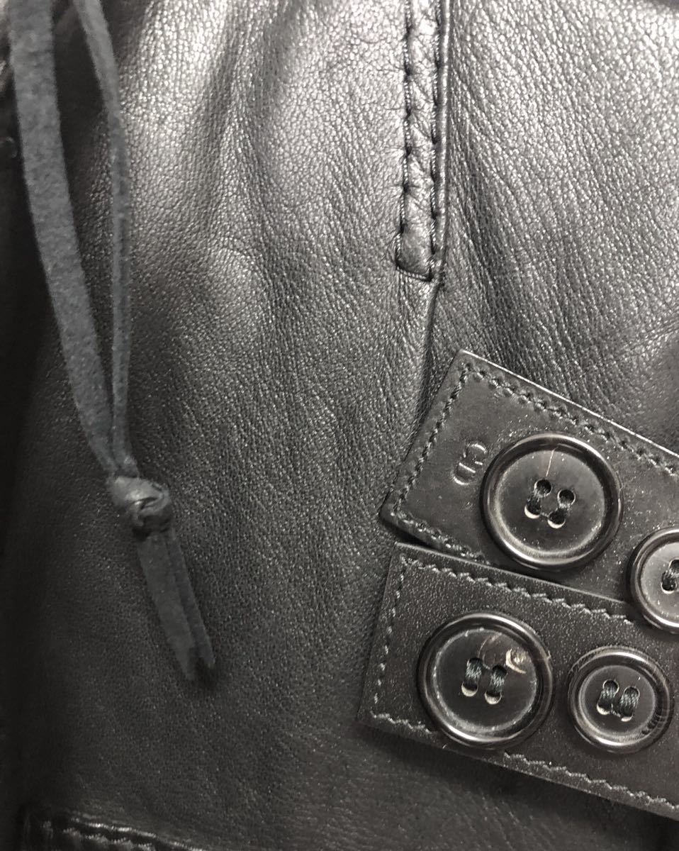05AW ディオールオム M-65ミリタリーレザーブルゾン 44 黒 Dior