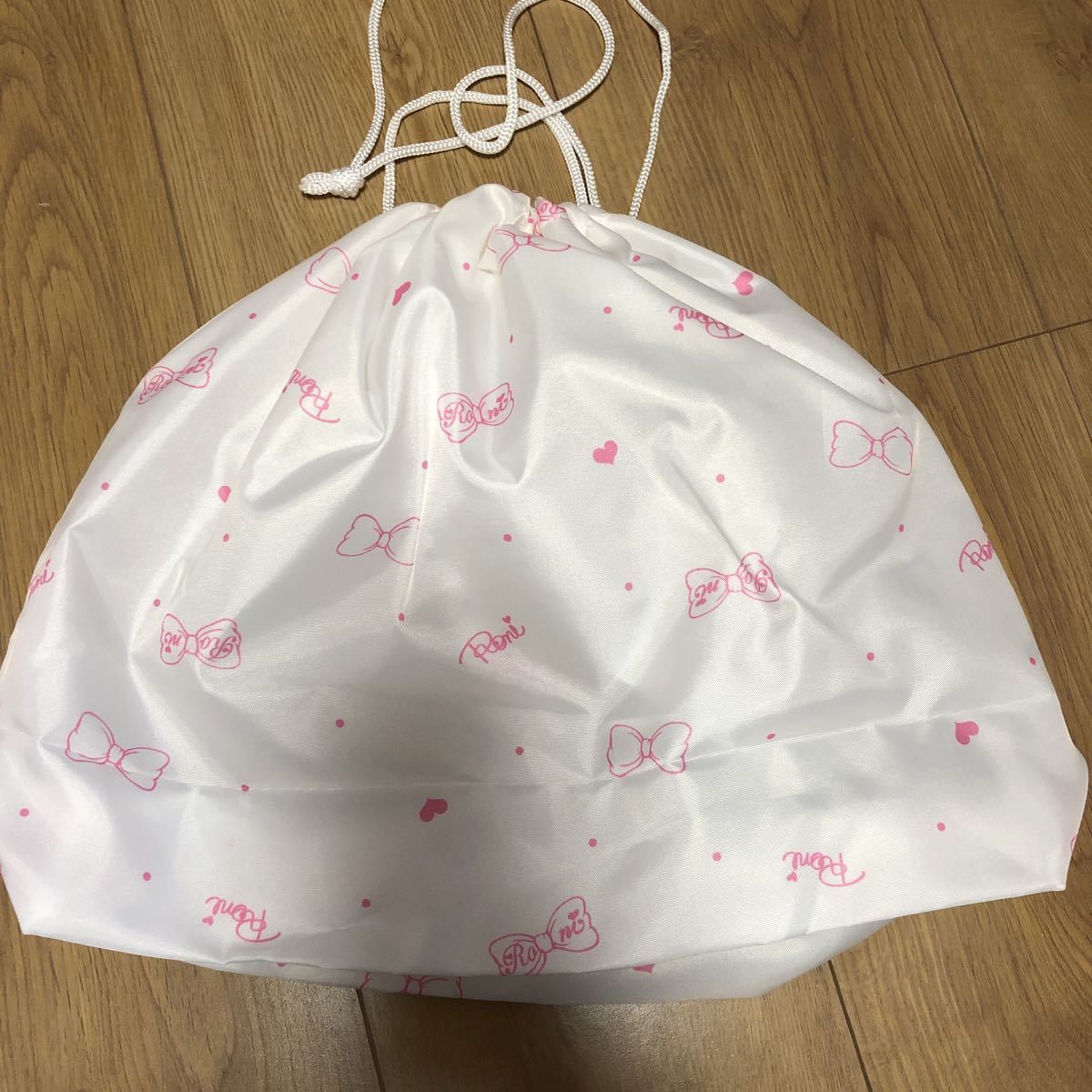 [Ronironi] pink × white frill . pretty pool bag tote bag { new goods }39×29×11