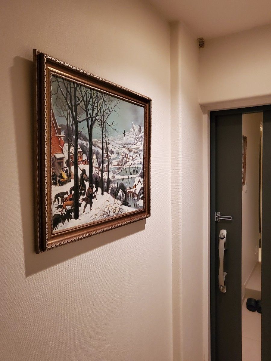 ピーテル・ブリューゲル 油絵複製画 「雪中の狩人」油彩画模写