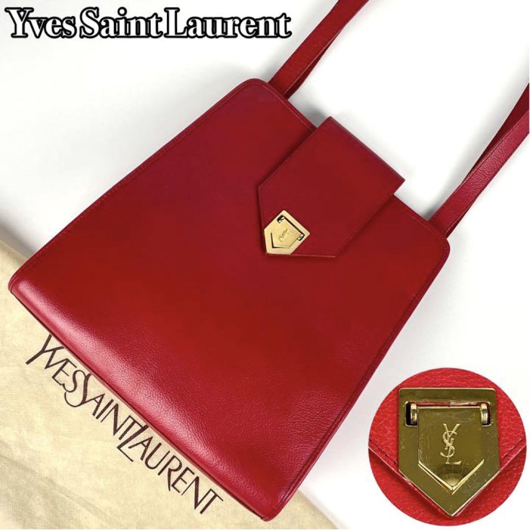 輝い カサンドラ 裏地総柄 ゴールド金具 YSL トートバッグ ショルダー