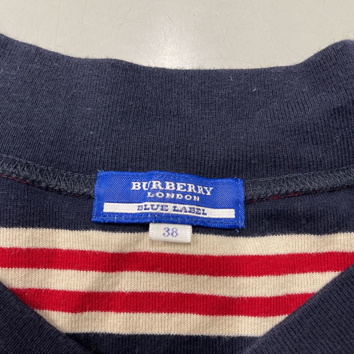 BURBERRY BLUE LABEL レディース バーバリー ブルーレーベル ボーダー Tシャツ サイズ38 半袖_画像3