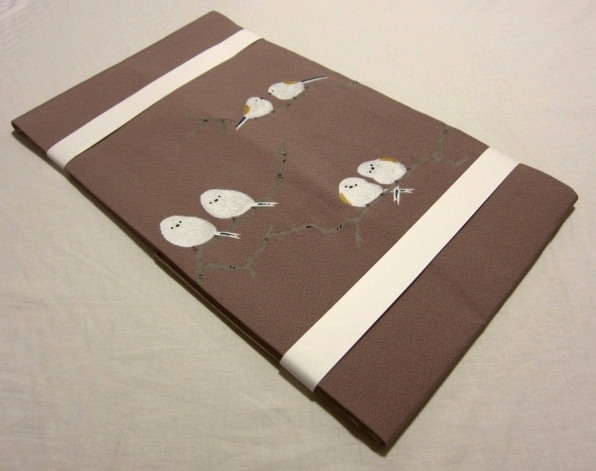 【新作入荷!!】 新品お仕立上り【 】浜ちりめん正絹◆総手描き友禅染め◆九寸名古屋帯 愛らしいシマエナガ鳥 仕立て上がり 【新作入荷!!】 新品お仕立上り【 】浜ちりめん正絹◆総手描き友禅染め◆九寸名古屋帯 愛らしいシマエナガ鳥 仕立て上がり