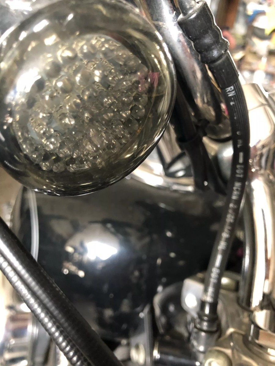 高級高輝度 ハーレー 用 ウインカー 48 スモーク カバー LED ブラック