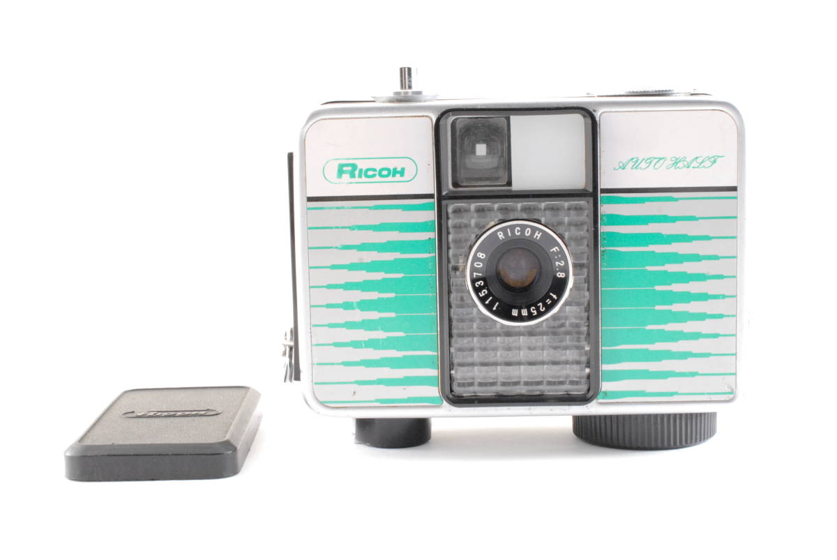 【良品 保障付 動作確認済】Ricoh Auto Half Frame E Green x Silver '66 film Camera Body リコー Q3445@6F