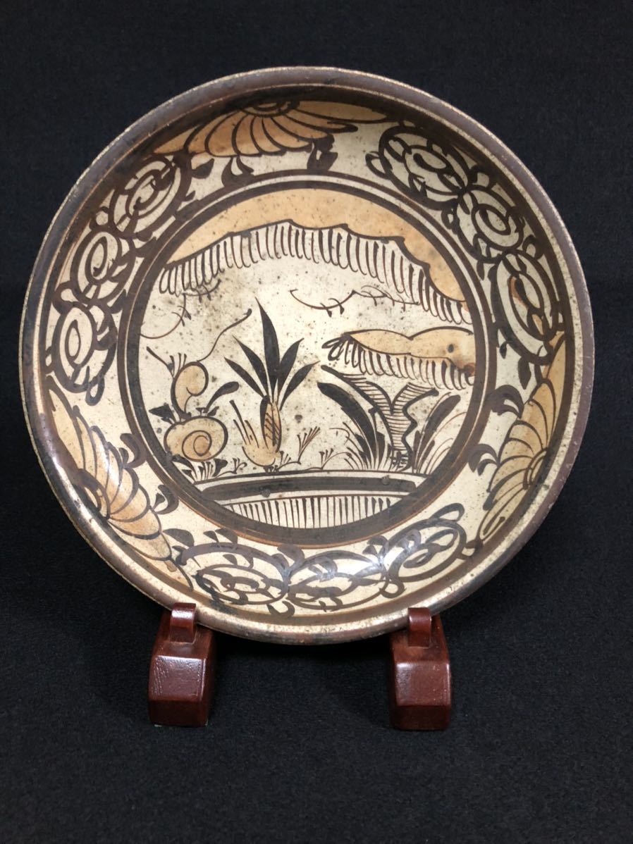 金属工芸 鉄の飾り皿 鉄製 昇龍 445mm アイアン 古美術 骨董品-