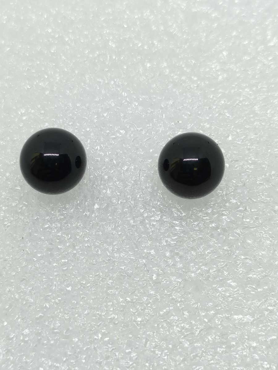 ◆新品◆ K18 オニキス ボール スタッド ピアス 8mm