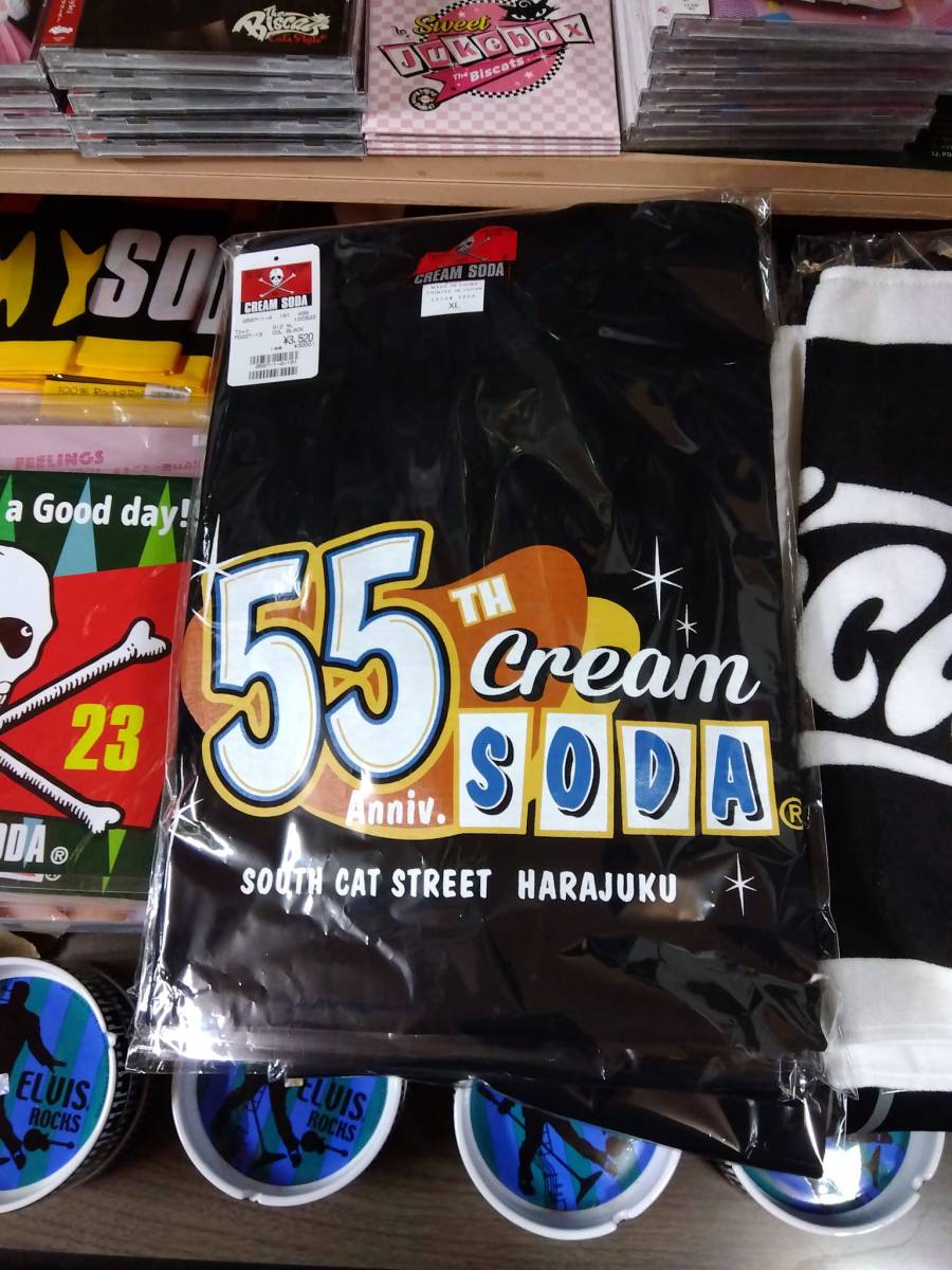 SサイズCREAMSODAクリームソーダ55周年記念SINEＴシャツ黒検索ロカビリーブラックキャッツビスキャッツマジックピンクドラゴンドクロナイフ_画像5