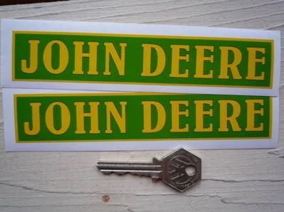 即納 ジョンディア JOHN DEERE yellow/green 150mm x 30mm 2枚セット ステッカー 《送料無料》の画像1