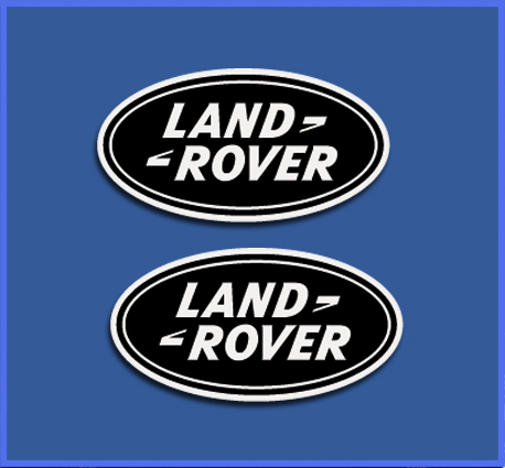 即納 ランドローバー ロゴ ブラック LAND ROVER 80mm x 40mm 2枚セット ステッカー 《送料無料》_画像1