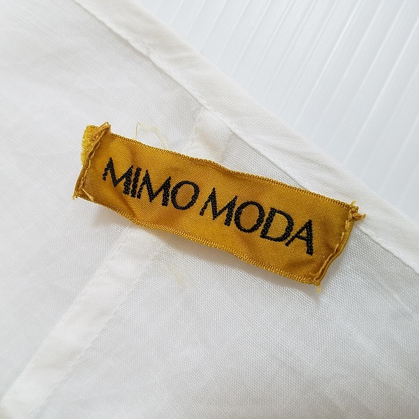 #ssc ミモモーダ MIMOMODA チュニック シャツ ブラウス 44 白 半袖 花柄 刺繍 麻 大きいサイズ レディース [705842]_画像5