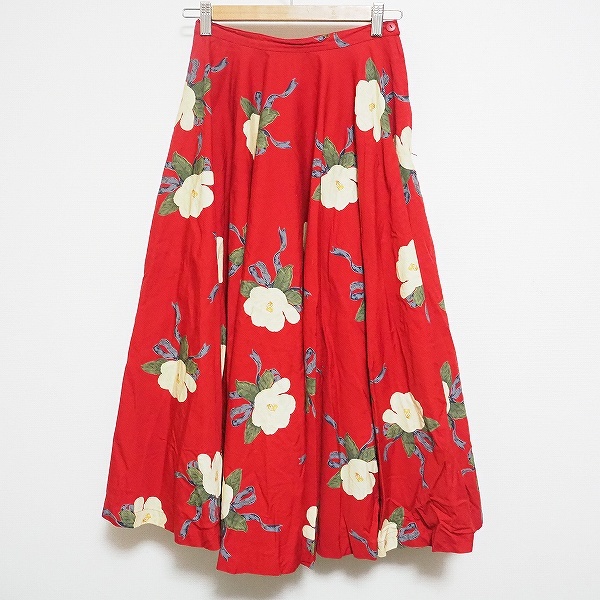 WEB限定カラー ロング 赤 スカート INGEBORG インゲボルグ #anc 花柄 [775065] レディース インゲボルグ