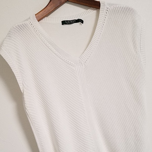 #snc Ralph Lauren RalphLauren knitted sweater XS white no sleeve lady's [780674]