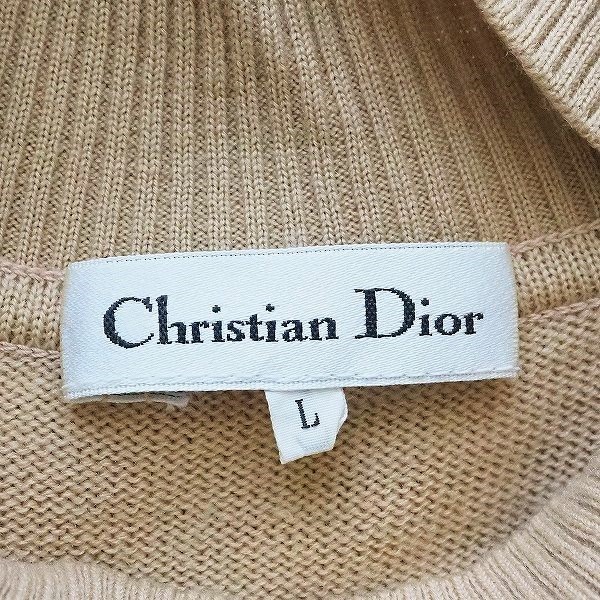 #axc Christian Dior ChristianDior One-piece L бежевый вязаный Vintage с палантином . женский [778903]