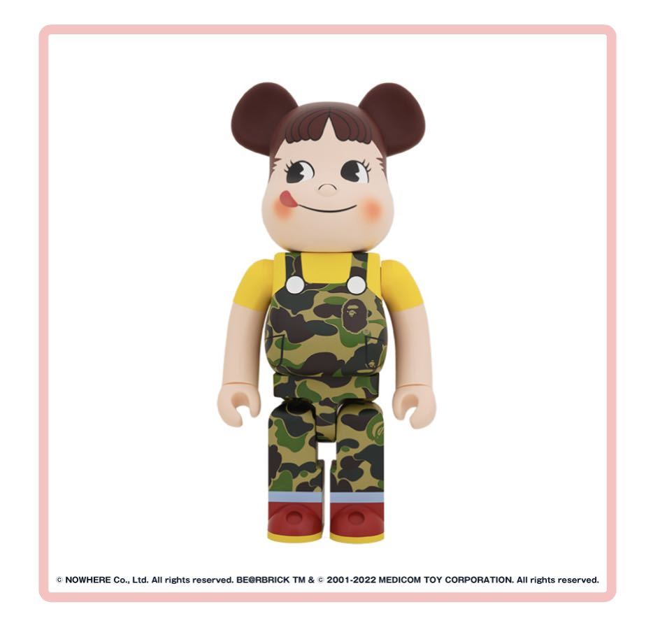 「BE＠RBRICK BAPE(R) × ペコちゃん 1000%（グリーン）」