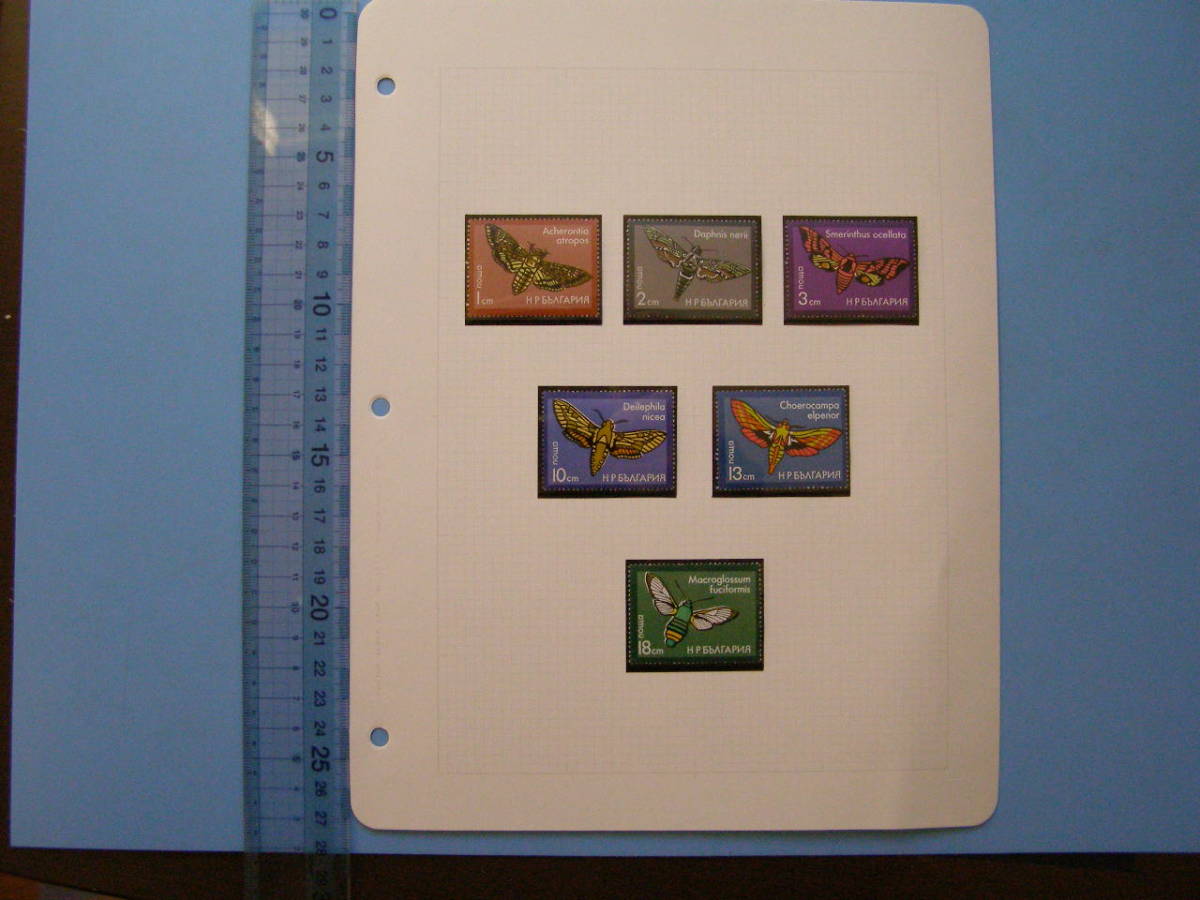 (Fi27)04 切手 古切手 未使用 海外 昆虫 蛾 まとめて 6枚 切手は取り外すことができます 外国_画像1