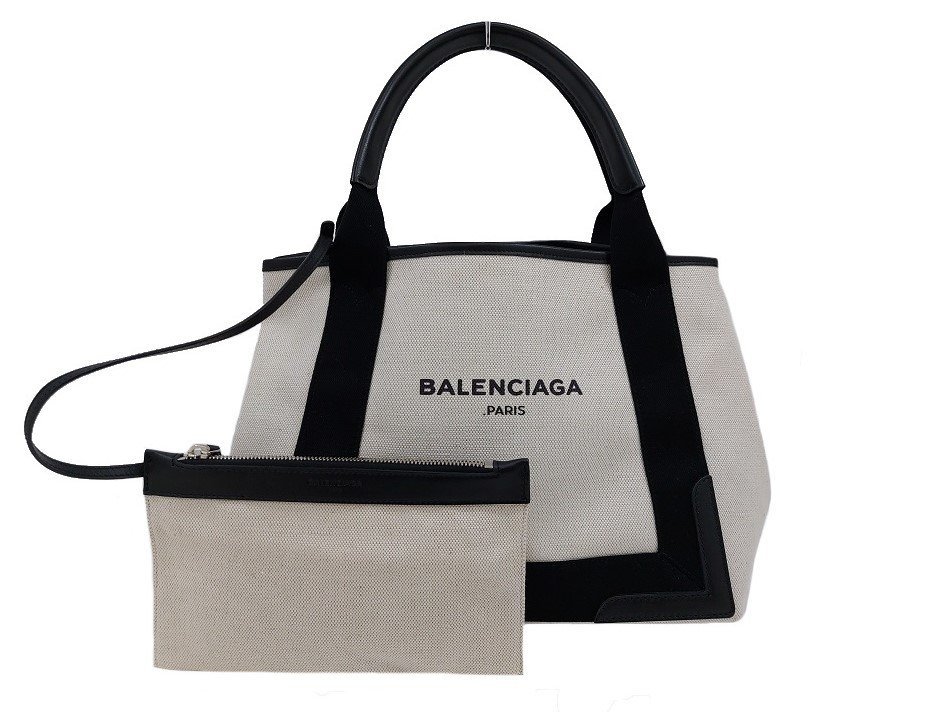 最安値挑戦！】 未使用品 BALENCIAGA339933 NAVY CABAS ネイビー カバ