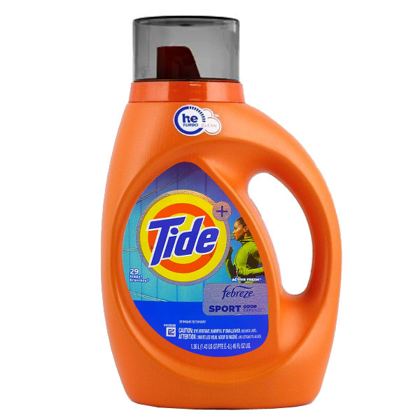 Tide タイド 洗濯洗剤 プラスファブリーズ スポーツ ＜He＞ アクティブフレッシュの香り 液体 1.36L (1360ml 46fl oz) 消臭 洗濯用品 日用_画像1