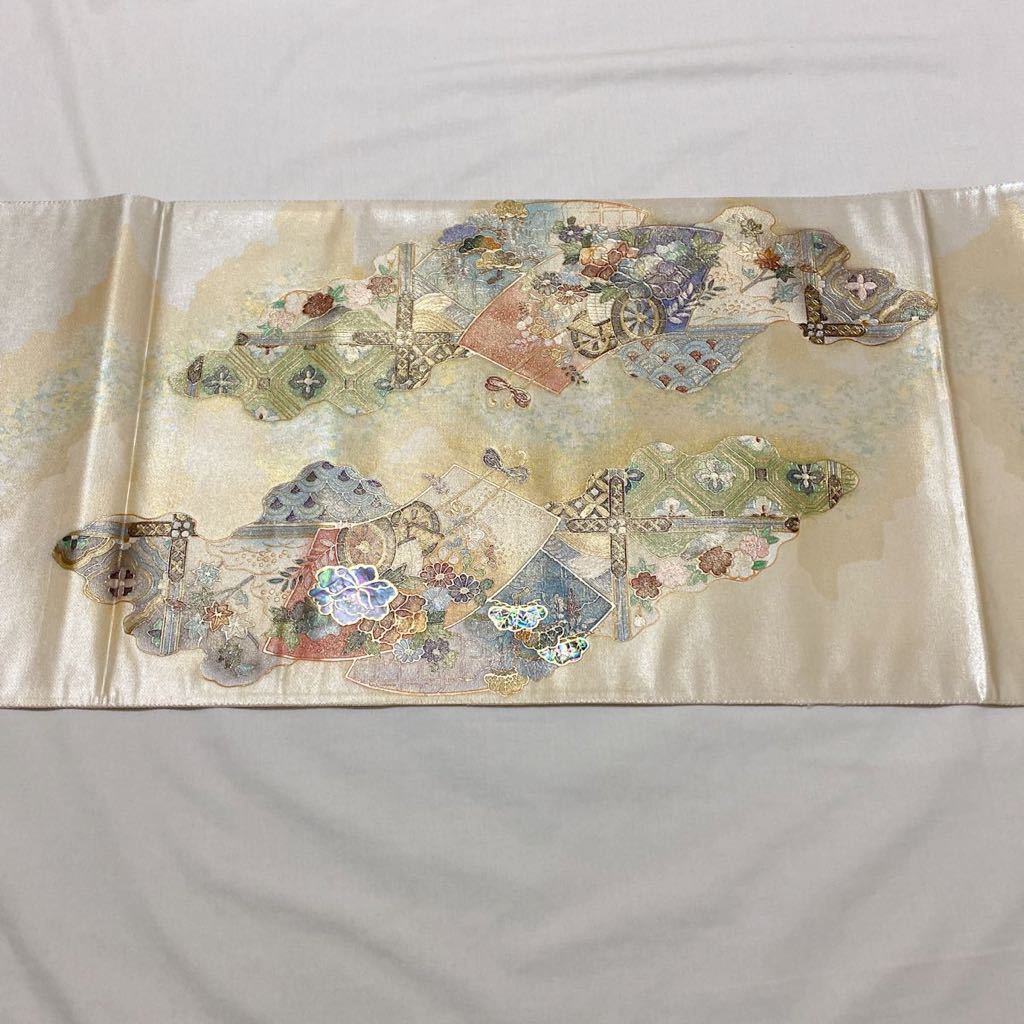 お気に入りの浴衣/水着螺鈿細工】お太鼓柄 袋帯 御所車 www.skippackitalianmarket.com