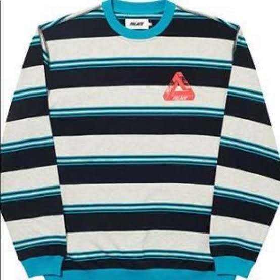 PALACE RIBBED FOR PLEASURE ボーダー柄 スウェットL ボーダー柄