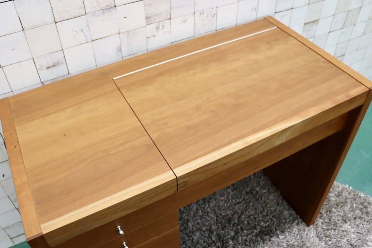 GMFH191○杉本家具 ベガ ライティングドレッサー 回転鏡 スツールセット 椅子 デスク ミラー 鏡台 化粧台 メイク台 国産家具 定価約22万_画像3