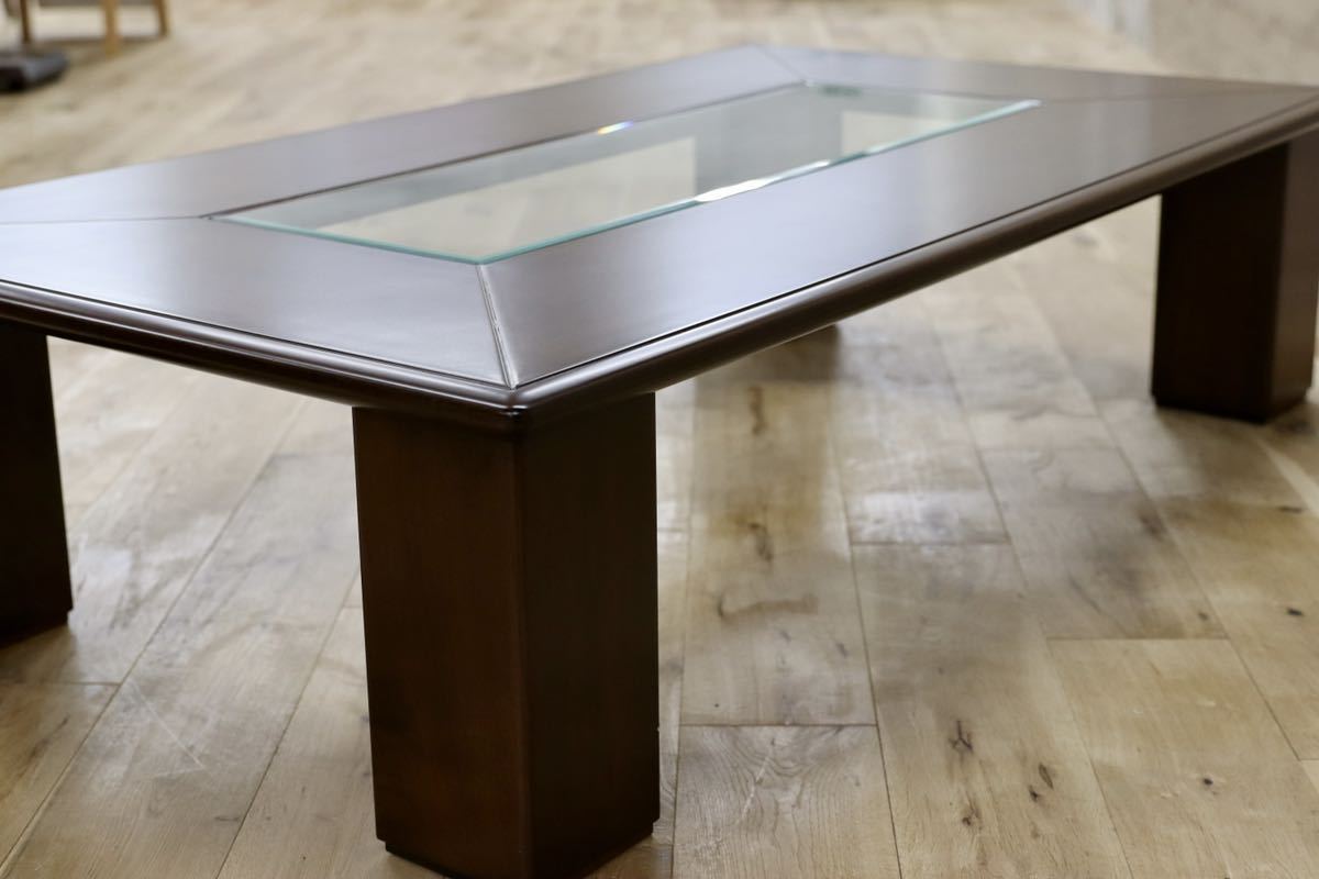 GMFK386○モリシゲ / MORISHIGE IDC大塚家具 グラハム センターテーブル リビングテーブル ガラストップ 定価約19万 展示品 ※配送条件有り_画像6