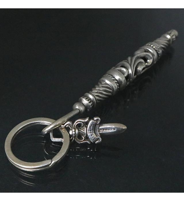 銀座店 クロムハーツ ローラー×ダガー キーリング キーホルダー