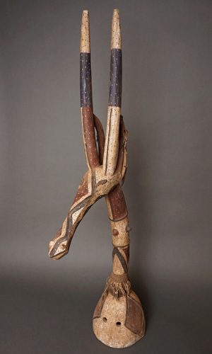 アフリカ ブルキナファソ クルンバ族 アドン マスク 仮面 No.309 木彫り アフリカンアート 彫刻