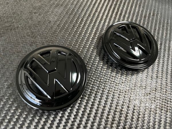 ブラックシャドー◆VW 汎用 艶消し黒赤仕様 ホイールキャップセット/ポロ/T-CROSS/ゴルフ/T-ROC/ティグアン/シャラン/パサート/アルテオン_画像6