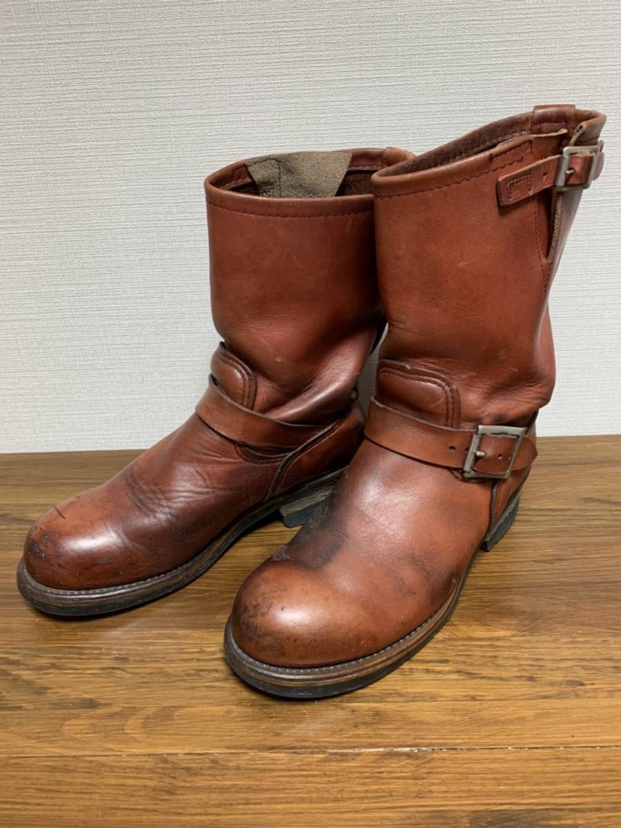 [REDWING] PT91 827 один владелец rola комплект steel tu кожа engineer boots 6.5D USA производства красный чай Red Wing 