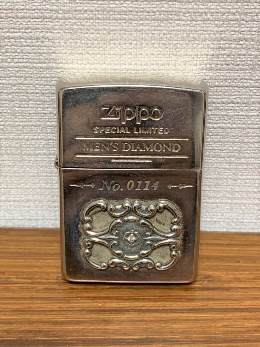 [90s zippo] 1996年 MEN'S DIAMOND No.0114 ゴシック 立体デザイン ダイヤモンド 90年代 ジッポー_画像1