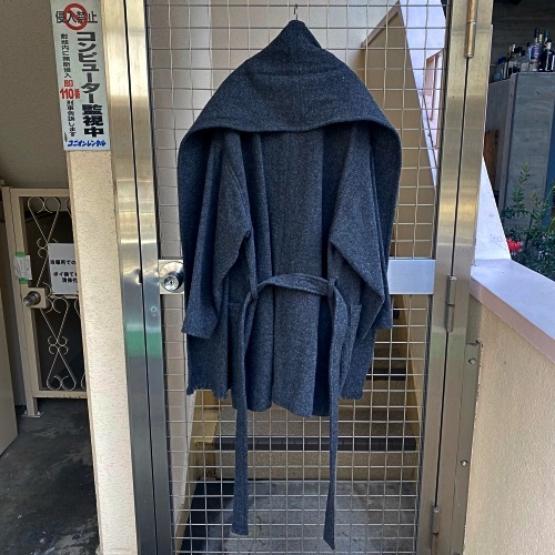 tone トーン　stole over coat ストールコート　グレー　FREE　【代官山k11】_画像4