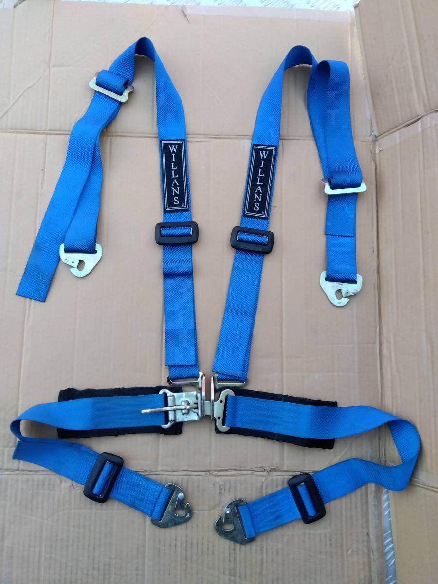 wi Ran z lever Release 4P 4 -point type seat belt blue WILLANS 4×4 racing Harness 