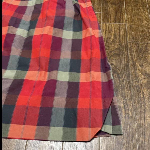 60s 70s VINTAGE LADIES COTTON CHECK SKIRT ビンテージ レディース コットン チェック スカート 古着 USA アメリカ 仕入れの画像3