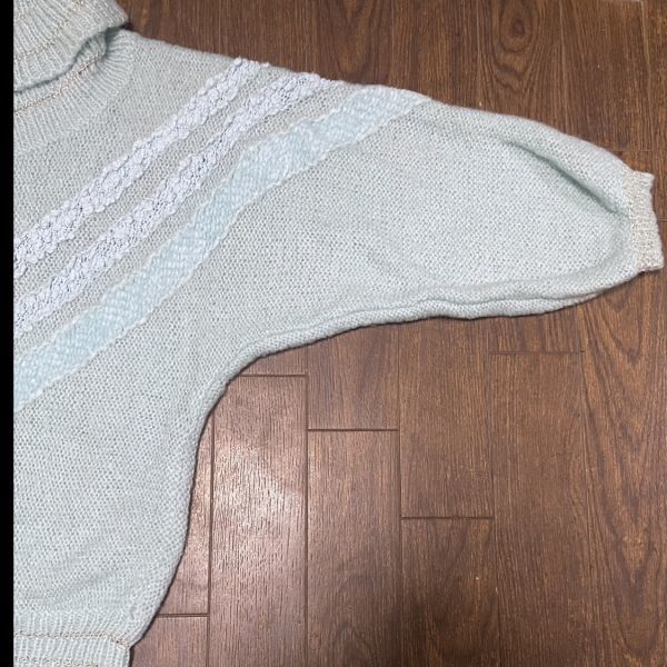 70s 80s 90s VINTAGE LADIES KNIT ビンテージ レディース 変形 ニット 古着 USA S 美品 七分袖_画像4