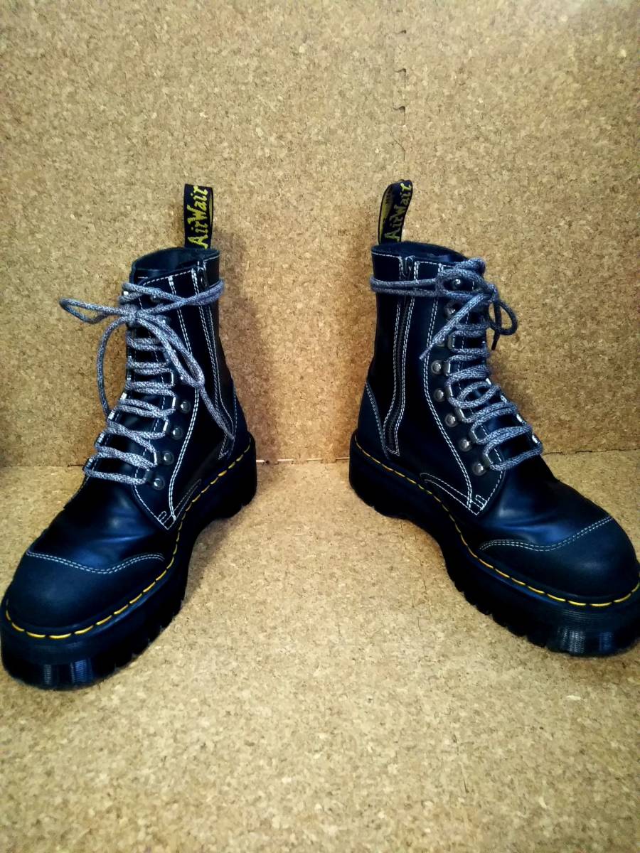 【Dr.MARTENS】ドクターマーチン MORENO モレノ 8ホールブーツ UK8 (27cm ) QUAD RETRO 8EYE BOOT ブラック 厚底 希少レア【美品】_画像2