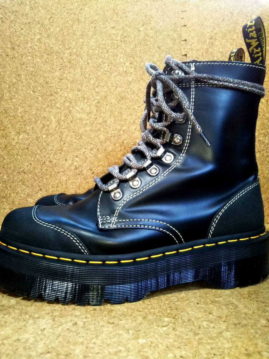 【Dr.MARTENS】ドクターマーチン MORENO モレノ 8ホールブーツ UK8 (27cm ) QUAD RETRO 8EYE BOOT ブラック 厚底 希少レア【美品】_画像3