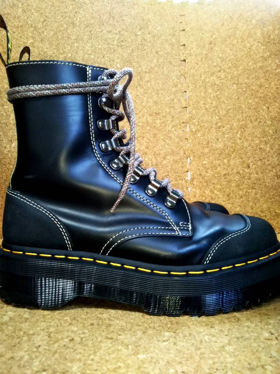 【Dr.MARTENS】ドクターマーチン MORENO モレノ 8ホールブーツ UK8 (27cm ) QUAD RETRO 8EYE BOOT ブラック 厚底 希少レア【美品】_画像4