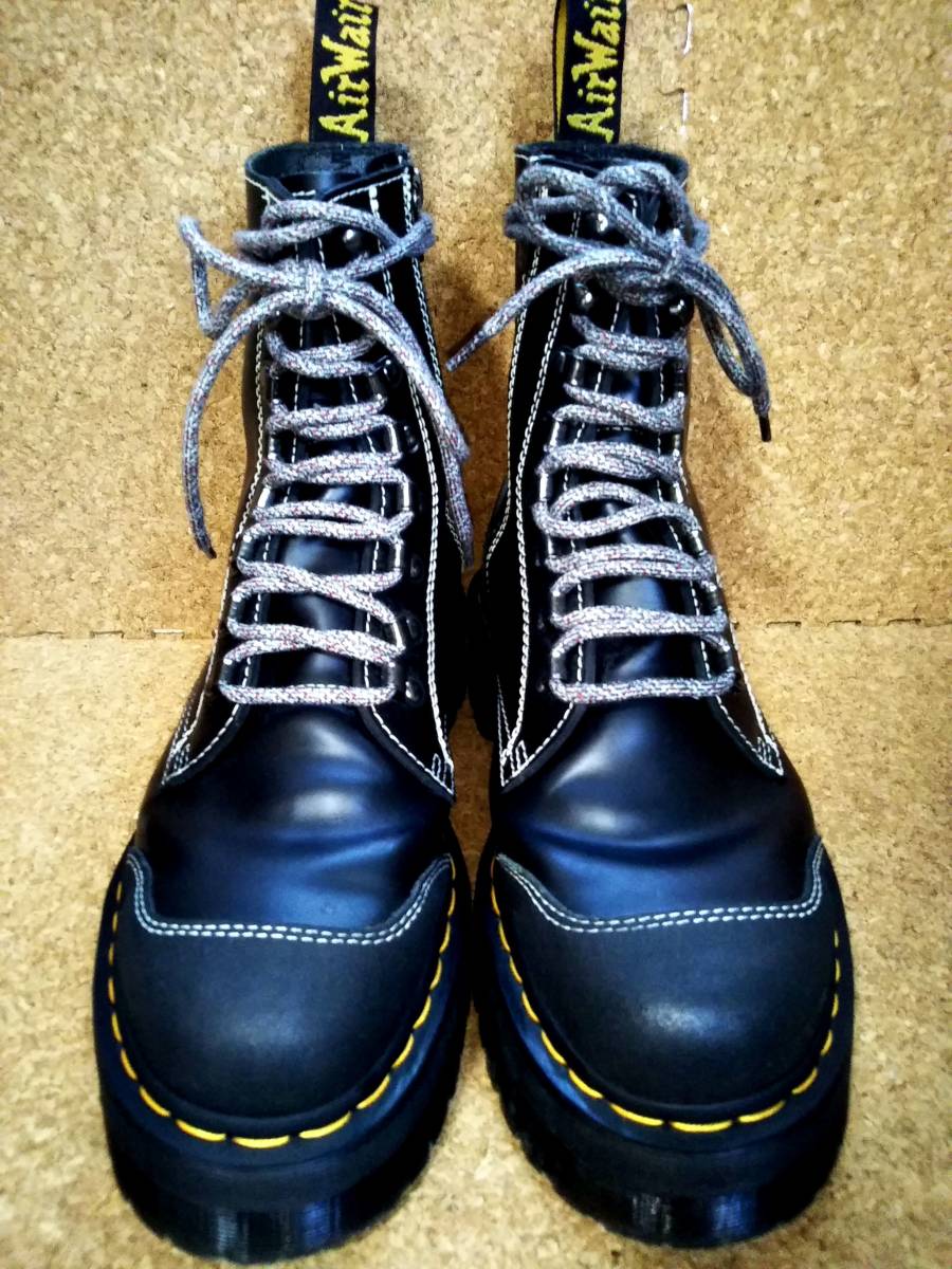 【Dr.MARTENS】ドクターマーチン MORENO モレノ 8ホールブーツ UK8 (27cm ) QUAD RETRO 8EYE BOOT ブラック 厚底 希少レア【美品】_画像9