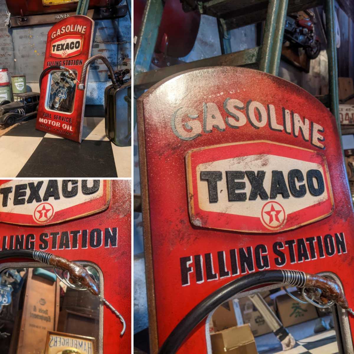 アメリカンヴィンテージ Style/ウォールデコレーションミラー/テキサコ & ガソリン 給油ノズル/#TEXACO#ウォールミラー#店舗什器#ガレージ_画像6