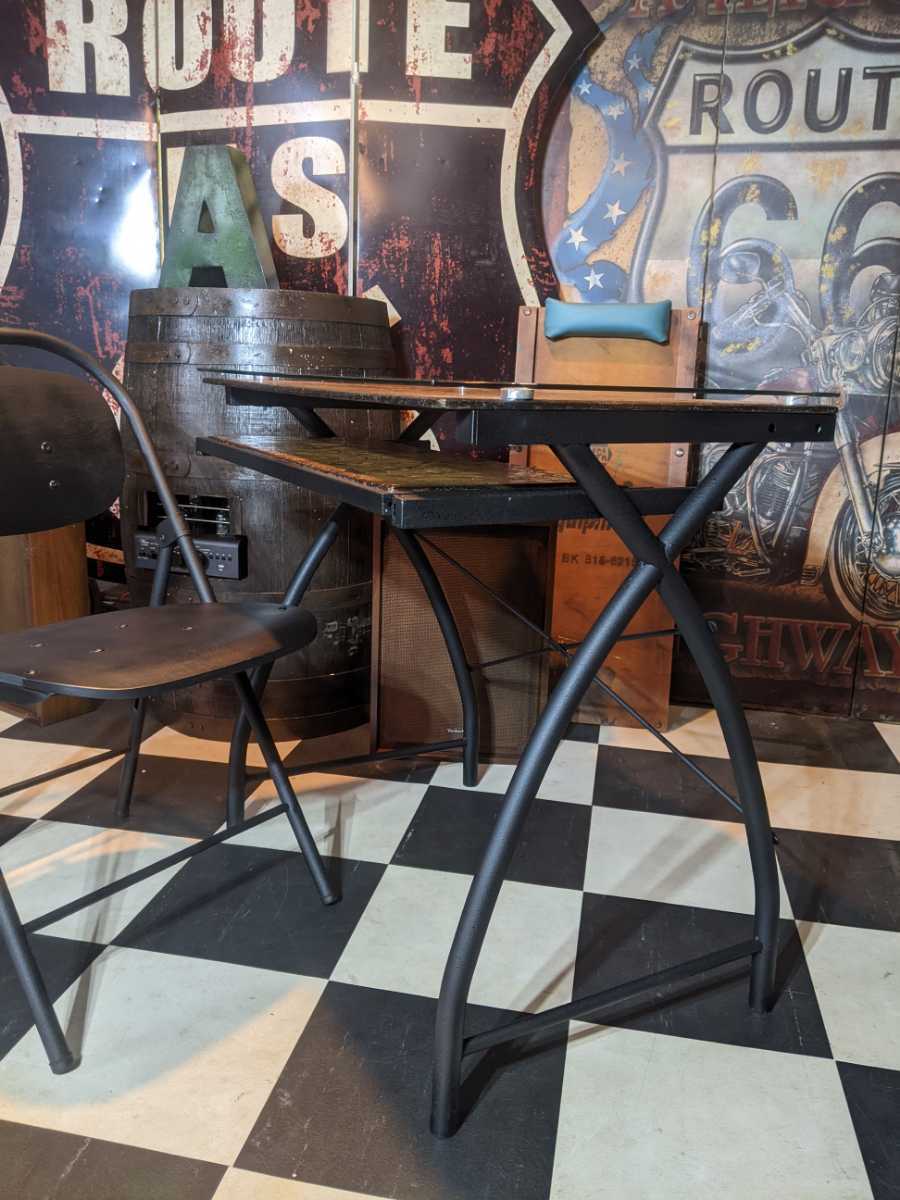  american Vintage /ge-ma- стол (PC рабочий стул ) Work стол & складной стул /# складной тип стул # складывание тип табурет # american интерьер 