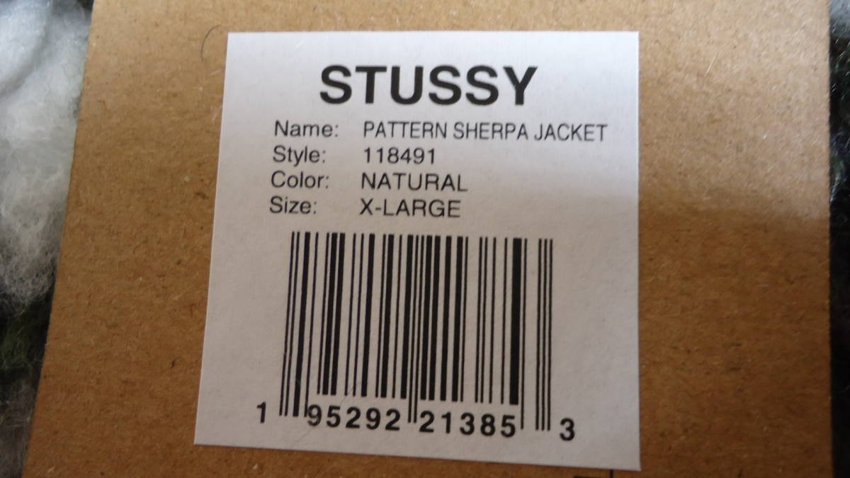 Stussy PATTERN SHERPA JACKET マルチ/黒 XL ステューシー