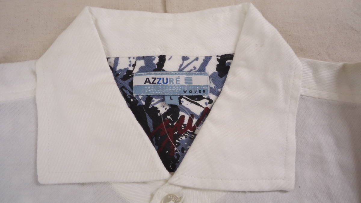 AZZURE 旧モデル 長袖 シャツ 白 L 半額以下 70%off アズール HIPHOP レターパックライト おてがる配送ゆうパック 匿名配送_画像6
