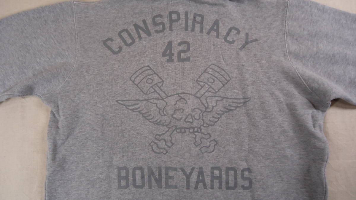  б/у одежда Stussy x Neighborhood Boneyards II Conspiracy 42 полный Zip Parker серый L Stussy Neighborhood .... рассылка ..pa