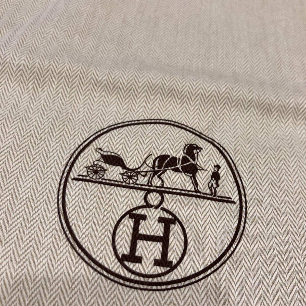 エルメス 靴　保存袋 2枚　40×22 ヘリンボーン HERMES 布袋　袋　巾着 シューズ_画像3