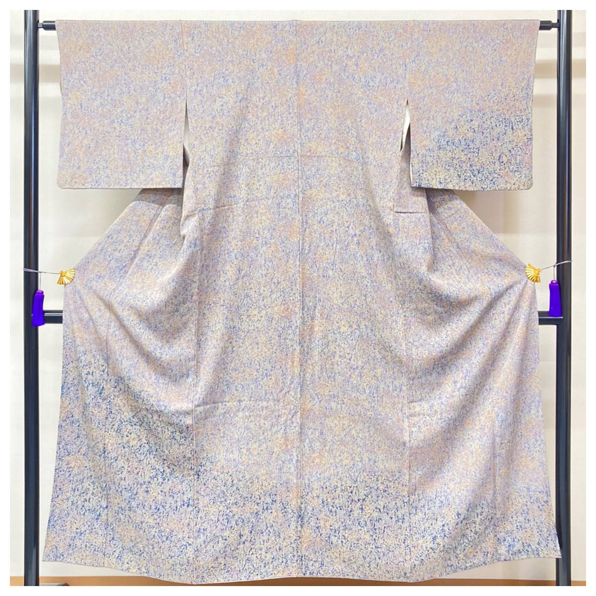 【 新品 】 特選　訪問着　京友禅　おおも謹製　紋無　正絹　裄62.5　身丈152　紫系　袷　Sサイズ 仕立て上がり